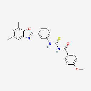 N-({[3-(5,7-dimethyl-1,3-benzoxazol-2-yl)phenyl]amino}carbonothioyl)-4-methoxybenzamide