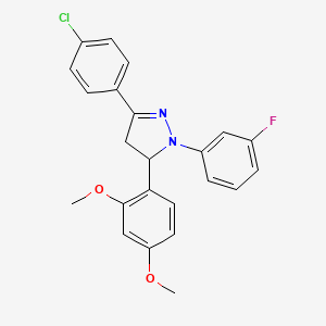 3-(4-chlorophenyl)-5-(2,4-dimethoxyphenyl)-1-(3-fluorophenyl)-4,5-dihydro-1H-pyrazole