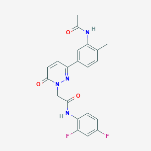 molecular formula C21H18F2N4O3 B5025213 2-[3-[3-(acetylamino)-4-methylphenyl]-6-oxo-1(6H)-pyridazinyl]-N-(2,4-difluorophenyl)acetamide 