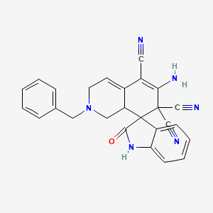 6'-amino-2'-benzyl-2-oxo-1,1',2,2',3',8a'-hexahydro-7'H-spiro[indole-3,8'-isoquinoline]-5',7',7'-tricarbonitrile