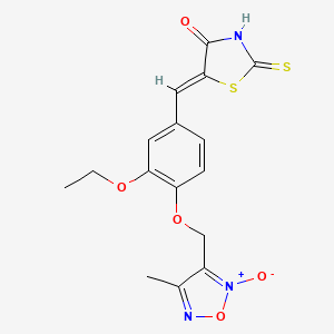 molecular formula C16H15N3O5S2 B5025247 5-{3-ethoxy-4-[(4-methyl-2-oxido-1,2,5-oxadiazol-3-yl)methoxy]benzylidene}-2-thioxo-1,3-thiazolidin-4-one 