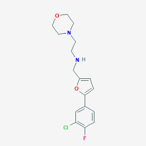 molecular formula C17H20ClFN2O2 B502525 N-{[5-(3-chloro-4-fluorophenyl)furan-2-yl]methyl}-2-(morpholin-4-yl)ethanamine 