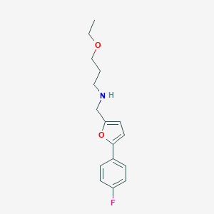 molecular formula C16H20FNO2 B502528 3-ethoxy-N-{[5-(4-fluorophenyl)furan-2-yl]methyl}propan-1-amine 