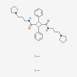 molecular formula C34H50I2N4O2 B5025280 1,1'-[(2,4-diphenyl-1,3-cyclobutanediyl)bis(carbonylimino-3,1-propanediyl)]bis(1-methylpyrrolidinium) diiodide 