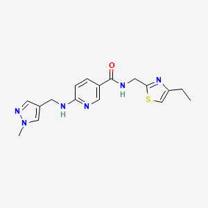 N-[(4-ethyl-1,3-thiazol-2-yl)methyl]-6-{[(1-methyl-1H-pyrazol-4-yl)methyl]amino}nicotinamide