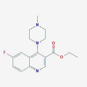 molecular formula C17H20FN3O2 B502533 Ethyl 6-fluoro-4-(4-methyl-1-piperazinyl)-3-quinolinecarboxylate 