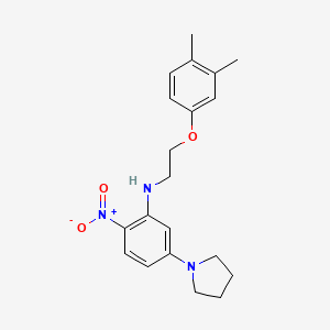 N-[2-(3,4-dimethylphenoxy)ethyl]-2-nitro-5-(1-pyrrolidinyl)aniline