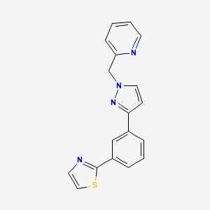 2-({3-[3-(1,3-thiazol-2-yl)phenyl]-1H-pyrazol-1-yl}methyl)pyridine