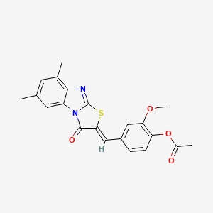 4-[(6,8-dimethyl-3-oxo[1,3]thiazolo[3,2-a]benzimidazol-2(3H)-ylidene)methyl]-2-methoxyphenyl acetate