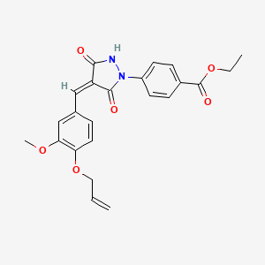 molecular formula C23H22N2O6 B5025431 ethyl 4-{4-[4-(allyloxy)-3-methoxybenzylidene]-3,5-dioxo-1-pyrazolidinyl}benzoate 