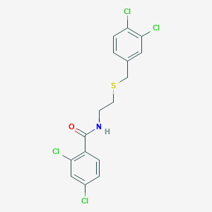 molecular formula C16H13Cl4NOS B5025450 2,4-dichloro-N-{2-[(3,4-dichlorobenzyl)thio]ethyl}benzamide 