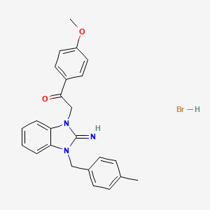 2-[2-imino-3-(4-methylbenzyl)-2,3-dihydro-1H-benzimidazol-1-yl]-1-(4-methoxyphenyl)ethanone hydrobromide