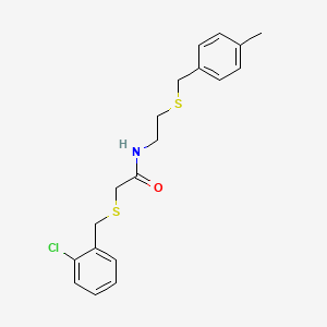 molecular formula C19H22ClNOS2 B5025468 2-[(2-chlorobenzyl)thio]-N-{2-[(4-methylbenzyl)thio]ethyl}acetamide 