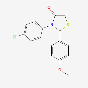 molecular formula C16H14ClNO2S B5025493 3-(4-氯苯基)-2-(4-甲氧苯基)-1,3-噻唑烷-4-酮 