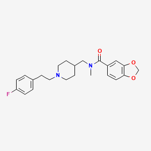 molecular formula C23H27FN2O3 B5025499 N-({1-[2-(4-fluorophenyl)ethyl]-4-piperidinyl}methyl)-N-methyl-1,3-benzodioxole-5-carboxamide 