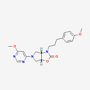 molecular formula C20H24N4O4 B5025504 (3aS*,6aR*)-3-[3-(4-methoxyphenyl)propyl]-5-(6-methoxy-4-pyrimidinyl)hexahydro-2H-pyrrolo[3,4-d][1,3]oxazol-2-one 