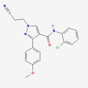 molecular formula C20H17ClN4O2 B5025524 N-(2-chlorophenyl)-1-(2-cyanoethyl)-3-(4-methoxyphenyl)-1H-pyrazole-4-carboxamide 