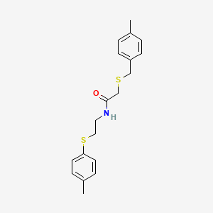 molecular formula C19H23NOS2 B5025544 2-[(4-methylbenzyl)thio]-N-{2-[(4-methylphenyl)thio]ethyl}acetamide 