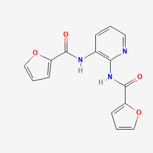 molecular formula C15H11N3O4 B5025548 N,N'-2,3-pyridinediyldi(2-furamide) 