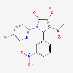 molecular formula C17H12BrN3O5 B5025576 4-acetyl-1-(5-bromo-2-pyridinyl)-3-hydroxy-5-(3-nitrophenyl)-1,5-dihydro-2H-pyrrol-2-one CAS No. 6232-61-7