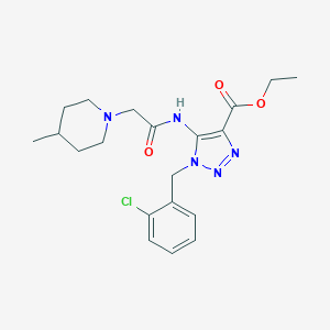 ethyl 1-(2-chlorobenzyl)-5-{[(4-methyl-1-piperidinyl)acetyl]amino}-1H-1,2,3-triazole-4-carboxylate