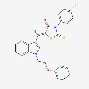 molecular formula C26H19FN2O2S2 B5025596 3-(4-fluorophenyl)-5-{[1-(2-phenoxyethyl)-1H-indol-3-yl]methylene}-2-thioxo-1,3-thiazolidin-4-one 