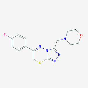 molecular formula C15H16FN5OS B502560 6-(4-fluorophenyl)-3-(4-morpholinylmethyl)-7H-[1,2,4]triazolo[3,4-b][1,3,4]thiadiazine 