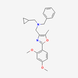 molecular formula C24H28N2O3 B5025612 N-benzyl-1-cyclopropyl-N-{[2-(2,4-dimethoxyphenyl)-5-methyl-1,3-oxazol-4-yl]methyl}methanamine 