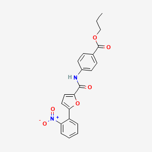 molecular formula C21H18N2O6 B5025624 propyl 4-{[5-(2-nitrophenyl)-2-furoyl]amino}benzoate 