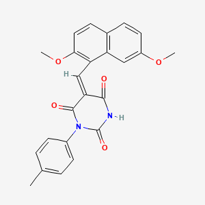 molecular formula C24H20N2O5 B5025632 5-[(2,7-dimethoxy-1-naphthyl)methylene]-1-(4-methylphenyl)-2,4,6(1H,3H,5H)-pyrimidinetrione 