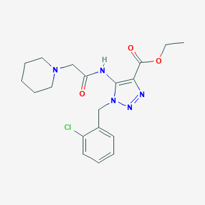 molecular formula C19H24ClN5O3 B502564 ethyl 1-(2-chlorobenzyl)-5-[(1-piperidinylacetyl)amino]-1H-1,2,3-triazole-4-carboxylate 