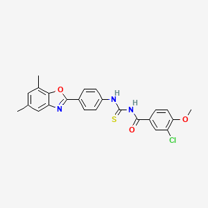 molecular formula C24H20ClN3O3S B5025677 3-chloro-N-({[4-(5,7-dimethyl-1,3-benzoxazol-2-yl)phenyl]amino}carbonothioyl)-4-methoxybenzamide 