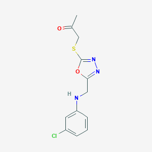 1-({5-[(3-Chloroanilino)methyl]-1,3,4-oxadiazol-2-yl}sulfanyl)acetone