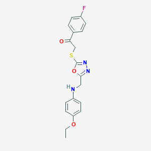 2-({5-[(4-Ethoxyanilino)methyl]-1,3,4-oxadiazol-2-yl}sulfanyl)-1-(4-fluorophenyl)ethanone