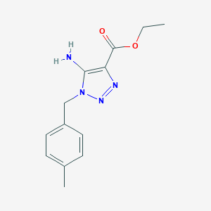 molecular formula C13H16N4O2 B502575 ethyl 5-amino-1-(4-methylbenzyl)-1H-1,2,3-triazole-4-carboxylate 