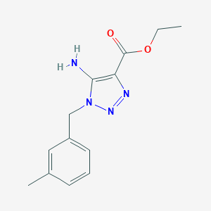 molecular formula C13H16N4O2 B502576 ethyl 5-amino-1-(3-methylbenzyl)-1H-1,2,3-triazole-4-carboxylate 