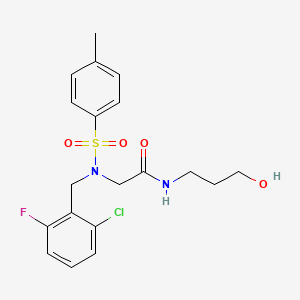 N~2~-(2-chloro-6-fluorobenzyl)-N~1~-(3-hydroxypropyl)-N~2~-[(4-methylphenyl)sulfonyl]glycinamide