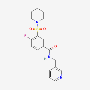 molecular formula C18H20FN3O3S B5025765 4-fluoro-3-(1-piperidinylsulfonyl)-N-(3-pyridinylmethyl)benzamide 