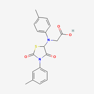 molecular formula C19H18N2O4S B5025775 N-(4-methylphenyl)-N-[3-(3-methylphenyl)-2,4-dioxo-1,3-thiazolidin-5-yl]glycine 