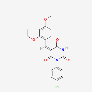 1-(4-chlorophenyl)-5-(2,4-diethoxybenzylidene)-2,4,6(1H,3H,5H)-pyrimidinetrione