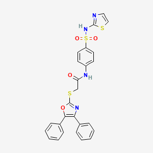 2-[(4,5-diphenyl-1,3-oxazol-2-yl)thio]-N-{4-[(1,3-thiazol-2-ylamino)sulfonyl]phenyl}acetamide