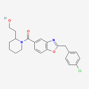 molecular formula C22H23ClN2O3 B5025846 2-(1-{[2-(4-chlorobenzyl)-1,3-benzoxazol-5-yl]carbonyl}-2-piperidinyl)ethanol 