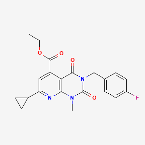 ethyl 7-cyclopropyl-3-(4-fluorobenzyl)-1-methyl-2,4-dioxo-1,2,3,4-tetrahydropyrido[2,3-d]pyrimidine-5-carboxylate