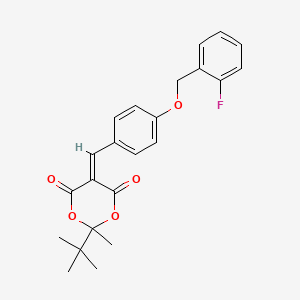 molecular formula C23H23FO5 B5025909 2-tert-butyl-5-{4-[(2-fluorobenzyl)oxy]benzylidene}-2-methyl-1,3-dioxane-4,6-dione 