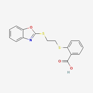 molecular formula C16H13NO3S2 B5025917 2-{[2-(1,3-benzoxazol-2-ylthio)ethyl]thio}benzoic acid 