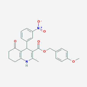 4-methoxybenzyl 2-methyl-4-(3-nitrophenyl)-5-oxo-1,4,5,6,7,8-hexahydro-3-quinolinecarboxylate