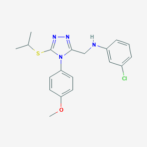 molecular formula C19H21ClN4OS B502592 N-(3-chlorophenyl)-N-{[5-(isopropylsulfanyl)-4-(4-methoxyphenyl)-4H-1,2,4-triazol-3-yl]methyl}amine 