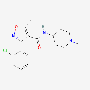 molecular formula C17H20ClN3O2 B5025926 3-(2-chlorophenyl)-5-methyl-N-(1-methyl-4-piperidinyl)-4-isoxazolecarboxamide 