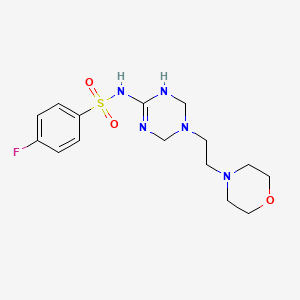 4-fluoro-N-{5-[2-(4-morpholinyl)ethyl]-1,4,5,6-tetrahydro-1,3,5-triazin-2-yl}benzenesulfonamide