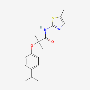 molecular formula C17H22N2O2S B5025940 2-(4-isopropylphenoxy)-2-methyl-N-(5-methyl-1,3-thiazol-2-yl)propanamide 